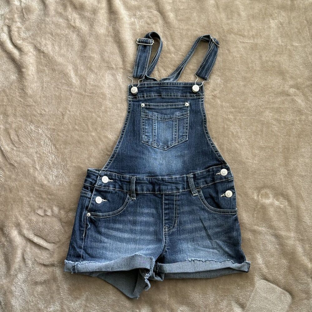 Jordache Girls Jean Short Overalls Size 10 Blue Gently Used